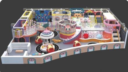 Custom castle-themed playground equipment