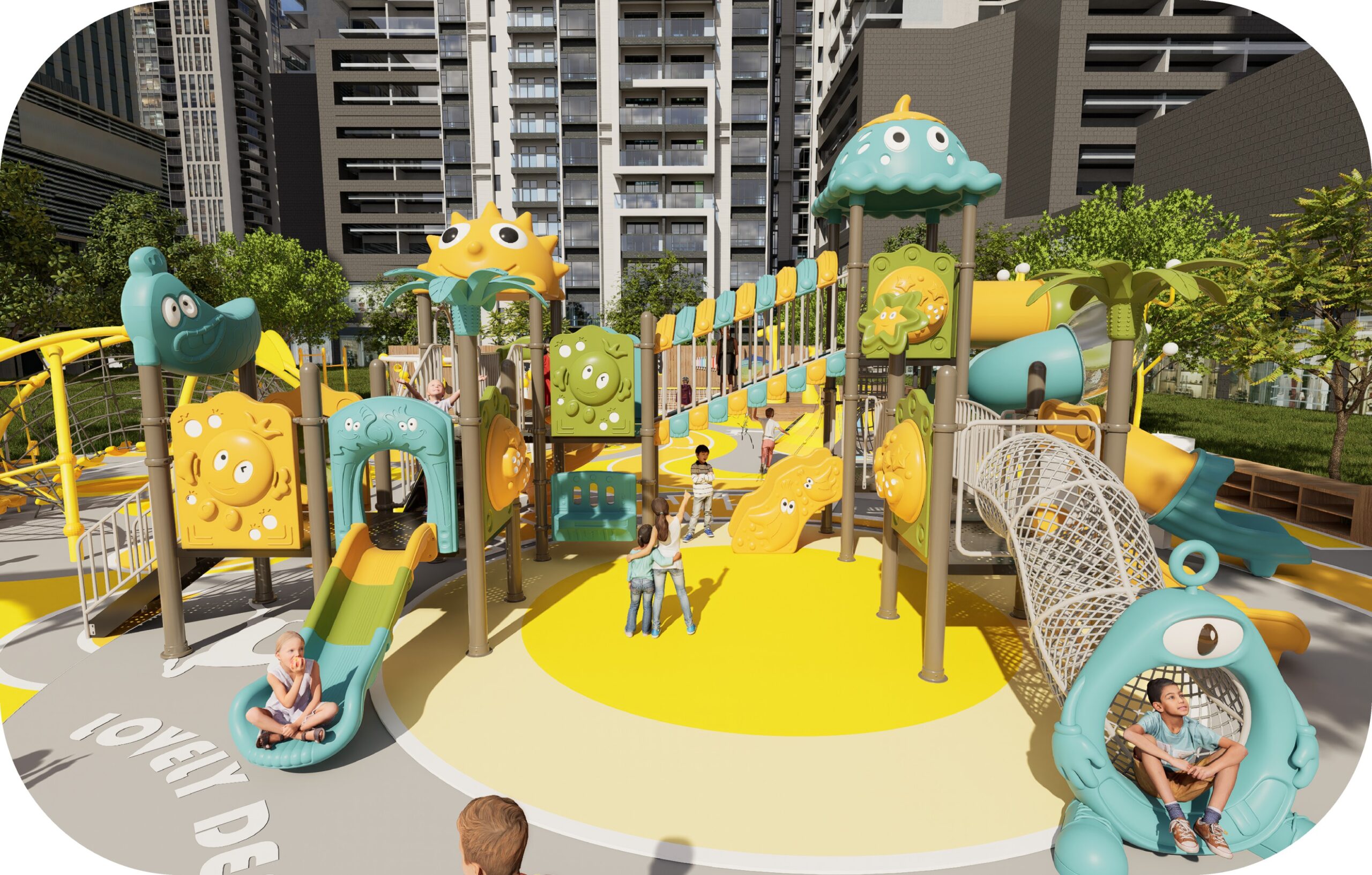 Fruit Themed Outdoor Kids Playground Combination Slide - Image 2