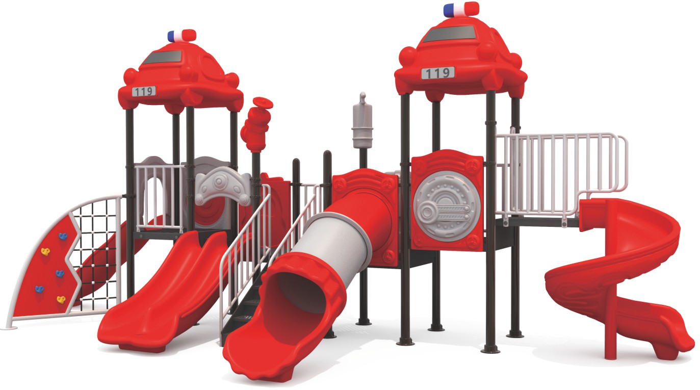 Kids Outdoor Playground Slide Climbing Wall Net Tunnel