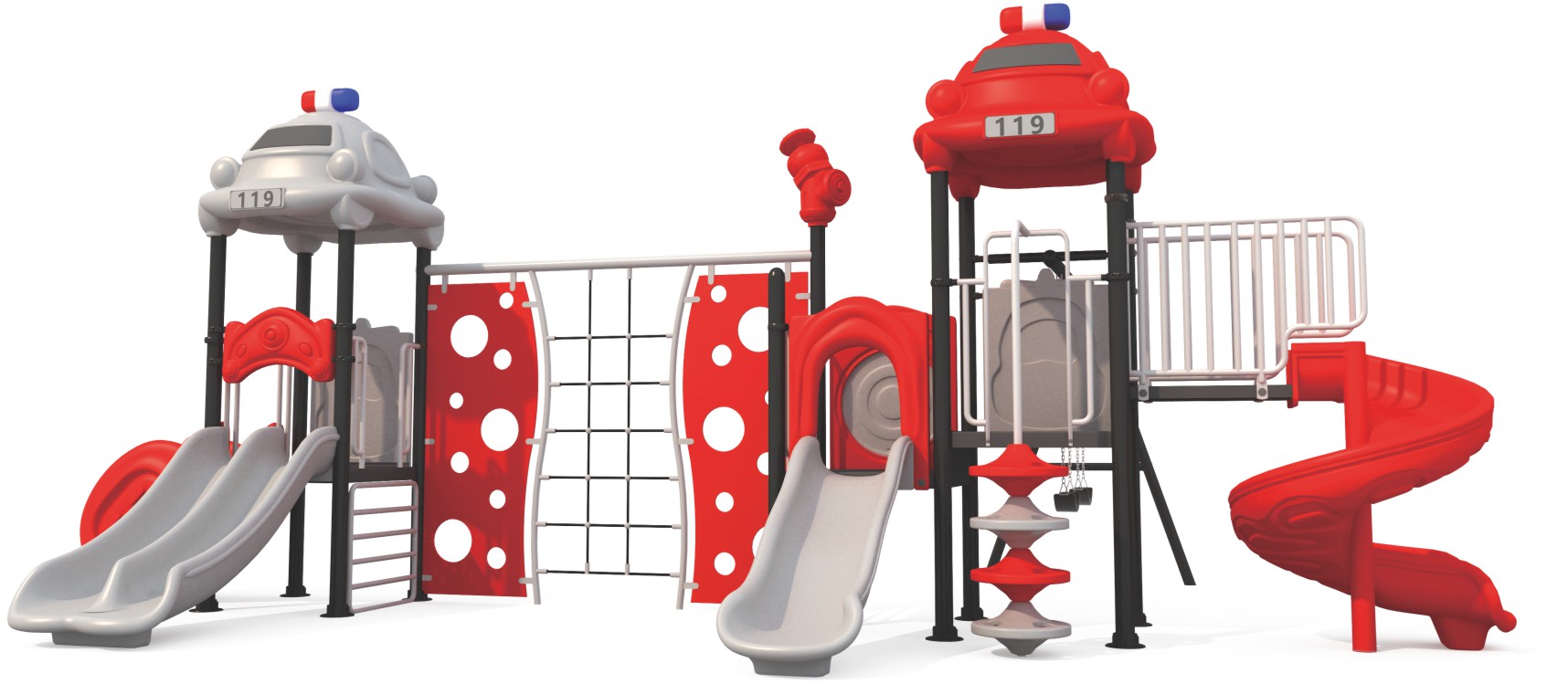 Outdoor Kindergarten Playground Combination Slide Climbing Net Wall