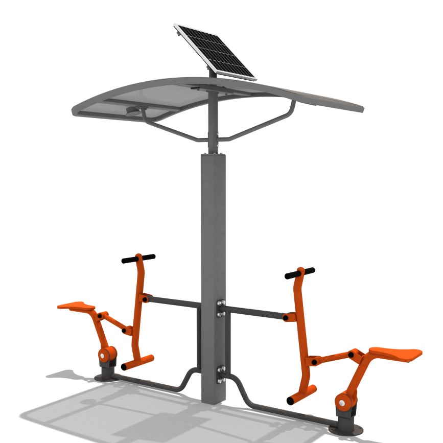 Solar Powered Double Exercise Bike